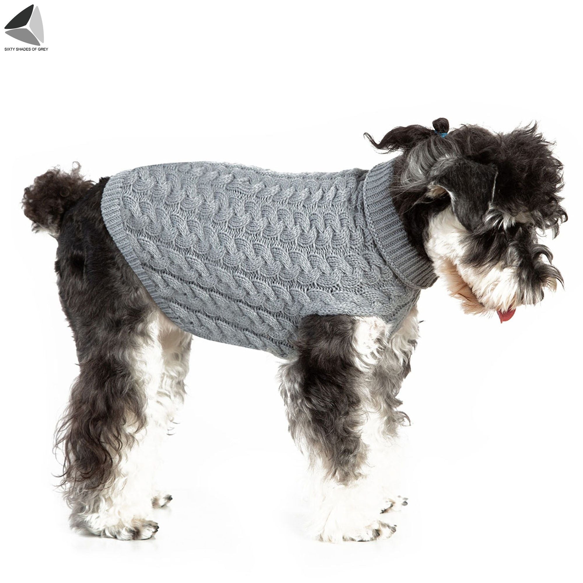 Sixtyshades Knit Dog Sweaters Winter Warm Pet Clothes Puppy Costume Apparel for Small Dogs Cats (L， Gray)