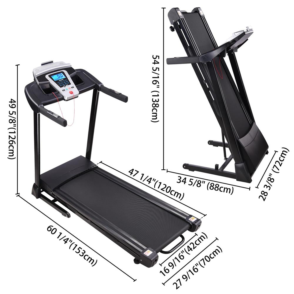 Yescom Folding Treadmill with Speaker 2.25HP 47x17in Running Belt