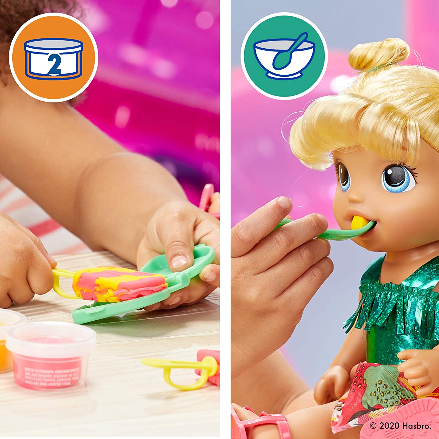 Baby Alive Sunshine Snacks Doll, Eats and Poops, Summer-Themed Waterplay Baby Doll, Ice Pop Mold, Toy for Kids Ages 3 and Up, Blonde Hair