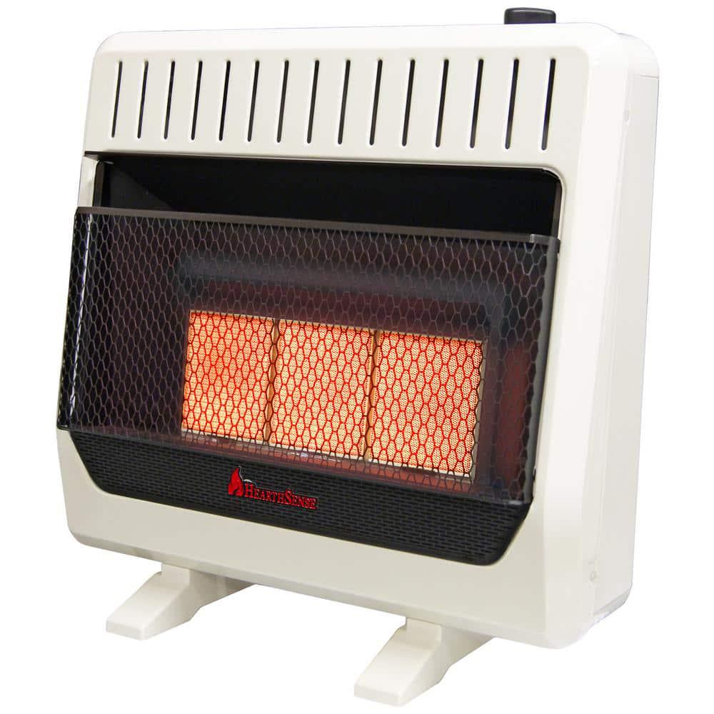HearthSense 30000 BTU Unvented Multiple Fuel Infrared Plaque Heater With Base and Blower TStat Control Furnace