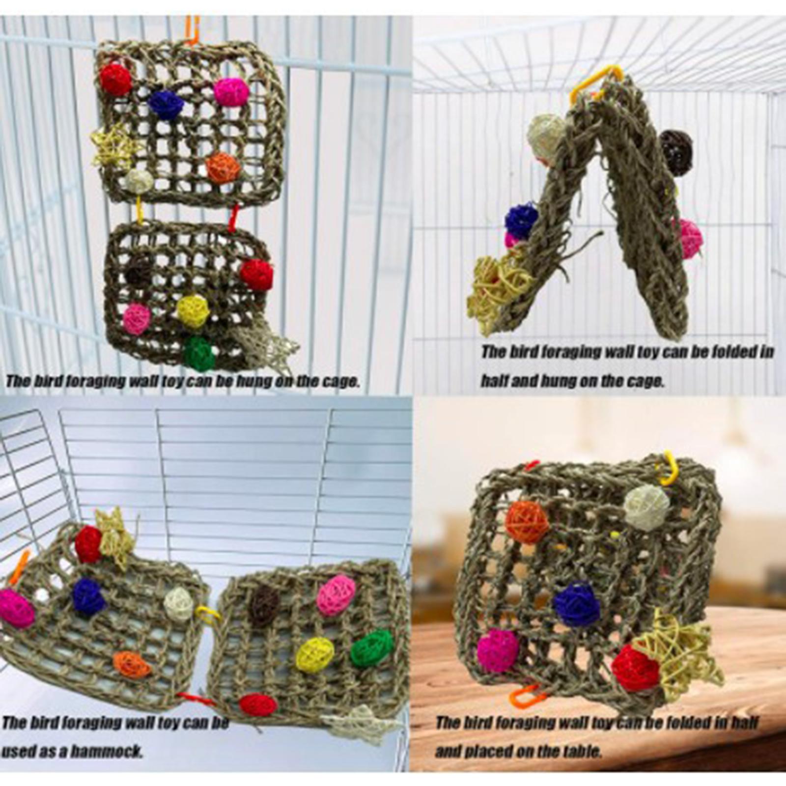 Large Medium Parrot Chewing Toys Cage Bite Rattan Swing for Bird Climbing Parrots Parakeet African Grey Macaws Parakeet