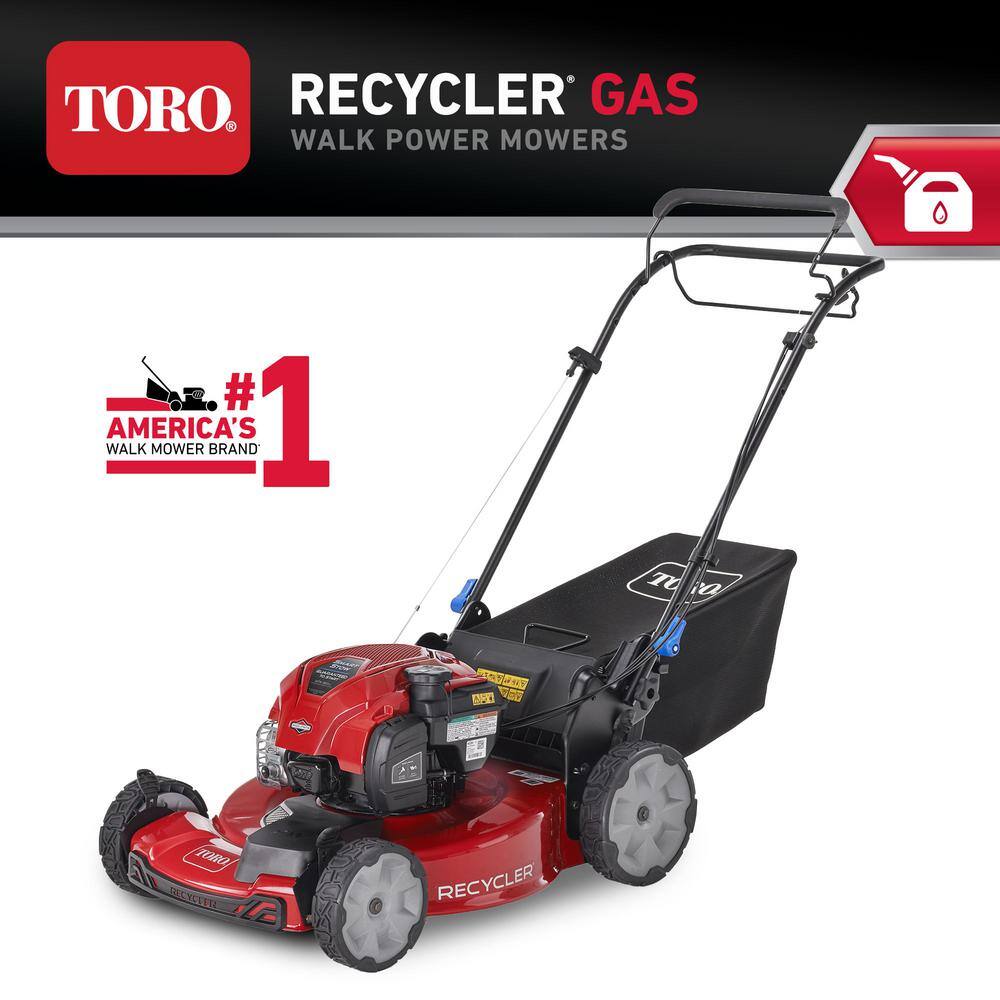 Toro 22 in. Recycler SmartStow Briggs  Stratton High Wheel FWD Gas Walk Behind Self Propelled Lawn Mower 21445