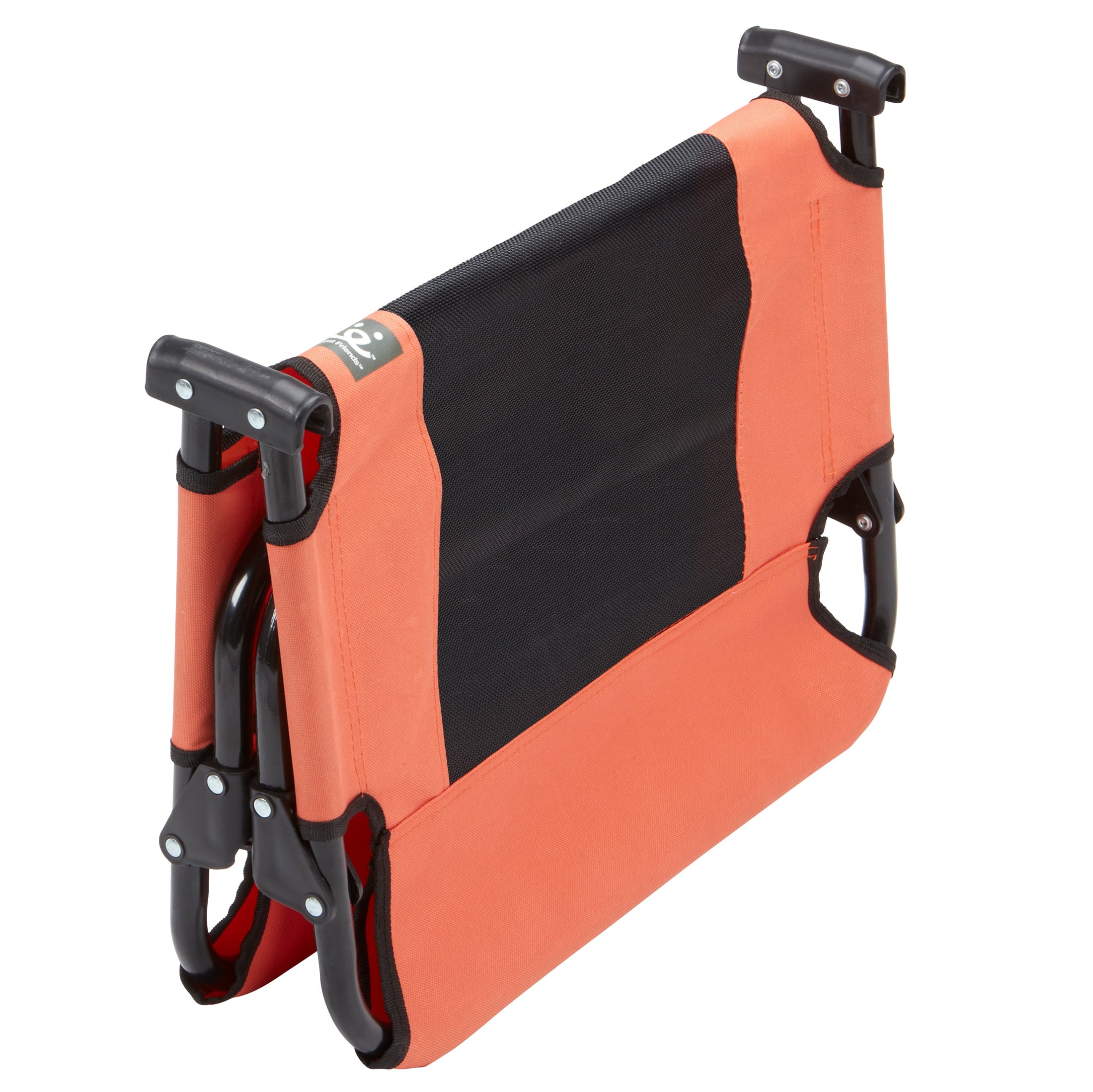 Best Friends Folding Pet Cot with Bonus Collapsible Bowl， Medium - Mesh Center for ventilation with Foldable Legs for easy travel - For pet up to 50 lbs. - Orange and Gray