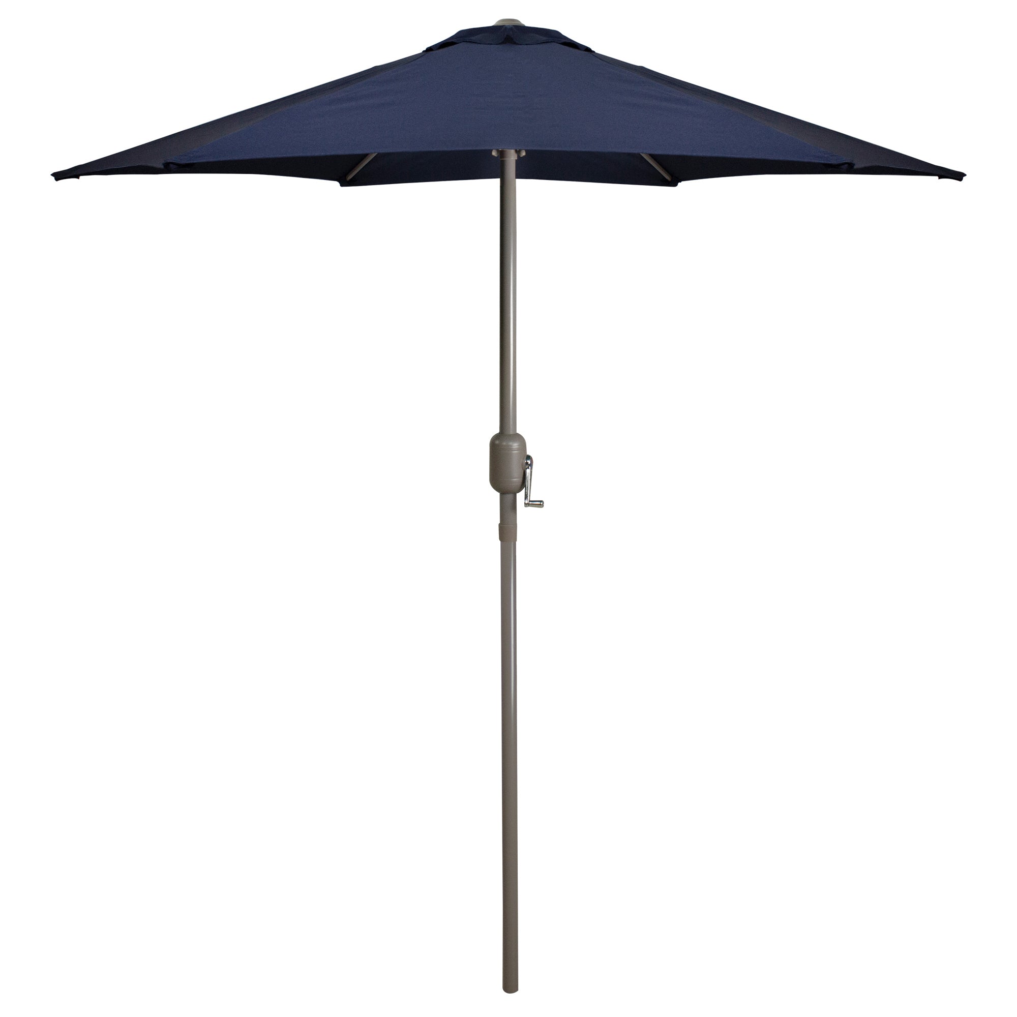 7.5ft Outdoor Patio Market Umbrella with Hand Crank, Navy Blue