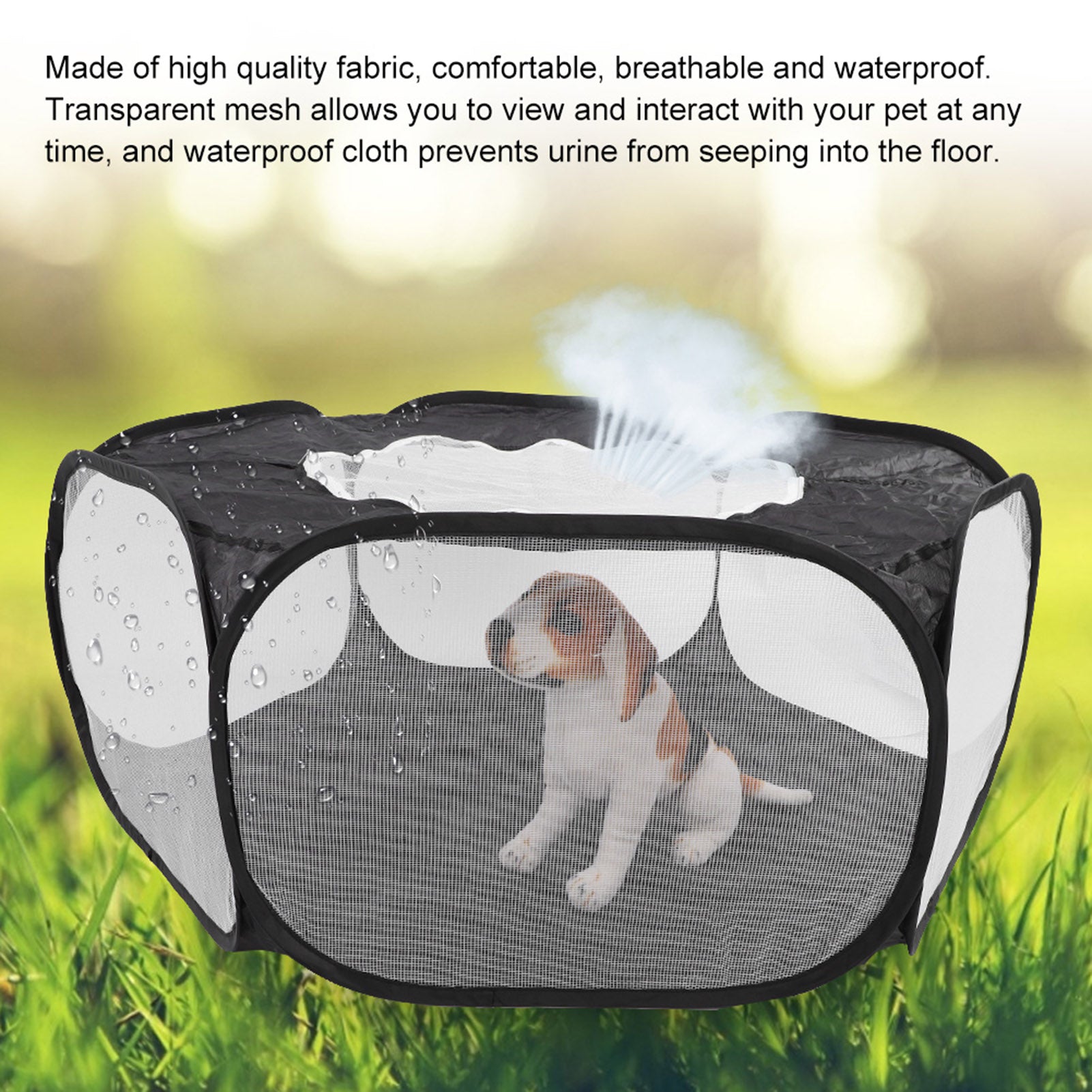 Cat  Cage Tent Playpen Small Pet Playpen， Cloth Pet Folding Playpen， Hamsters For Outdoor Black