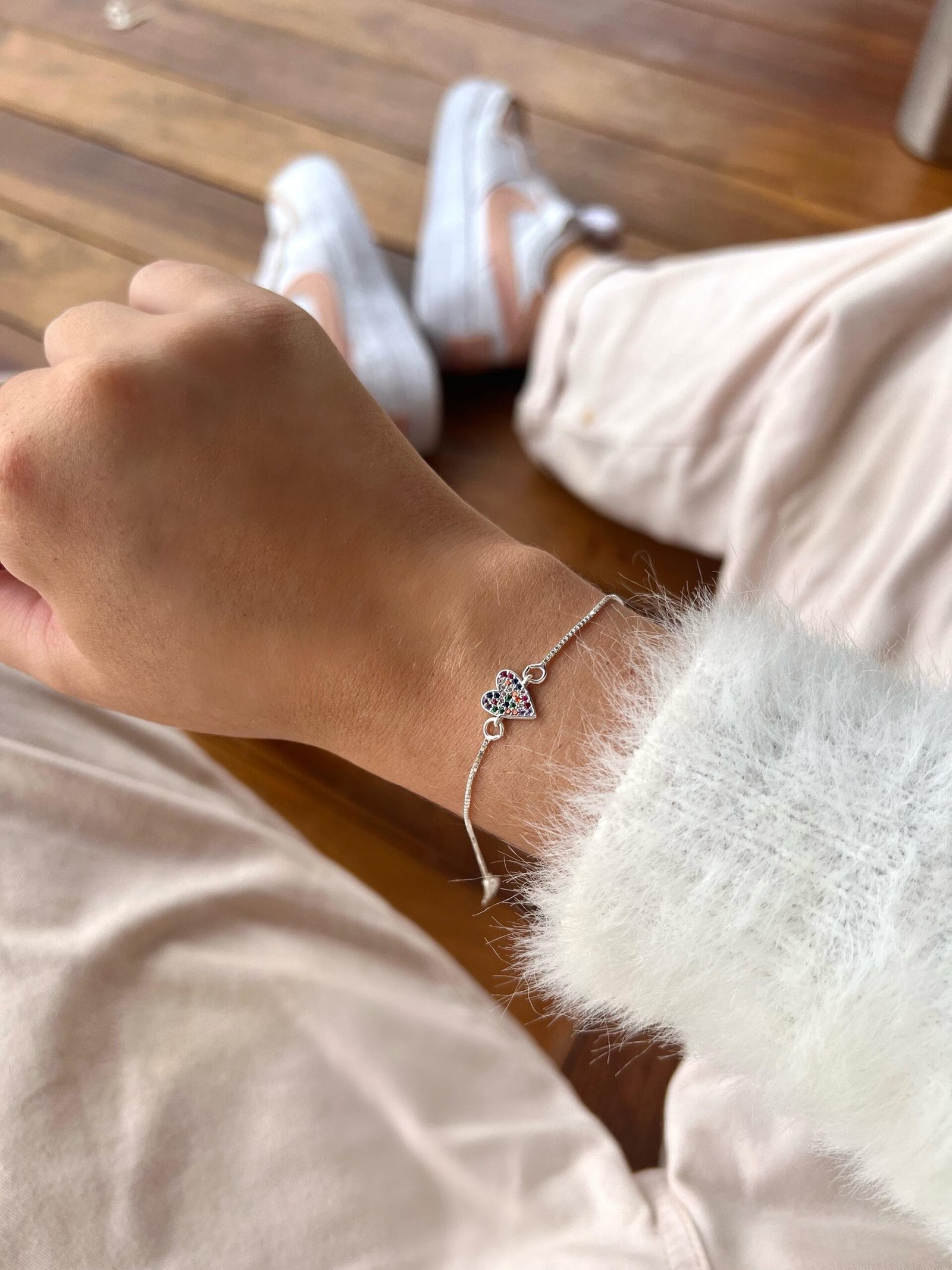 Pulseira Coração Todo Cravejado