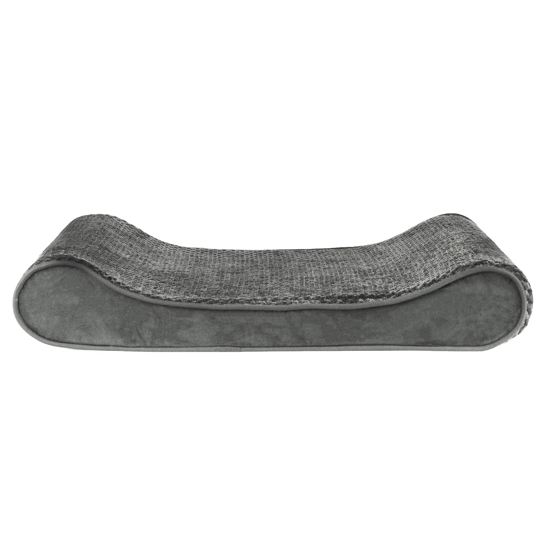 FurHaven Pet Dog Bed | Memory Foam Minky Plush and Velvet Luxe Lounger Pet Bed for Dogs and Cats， Gray， Medium