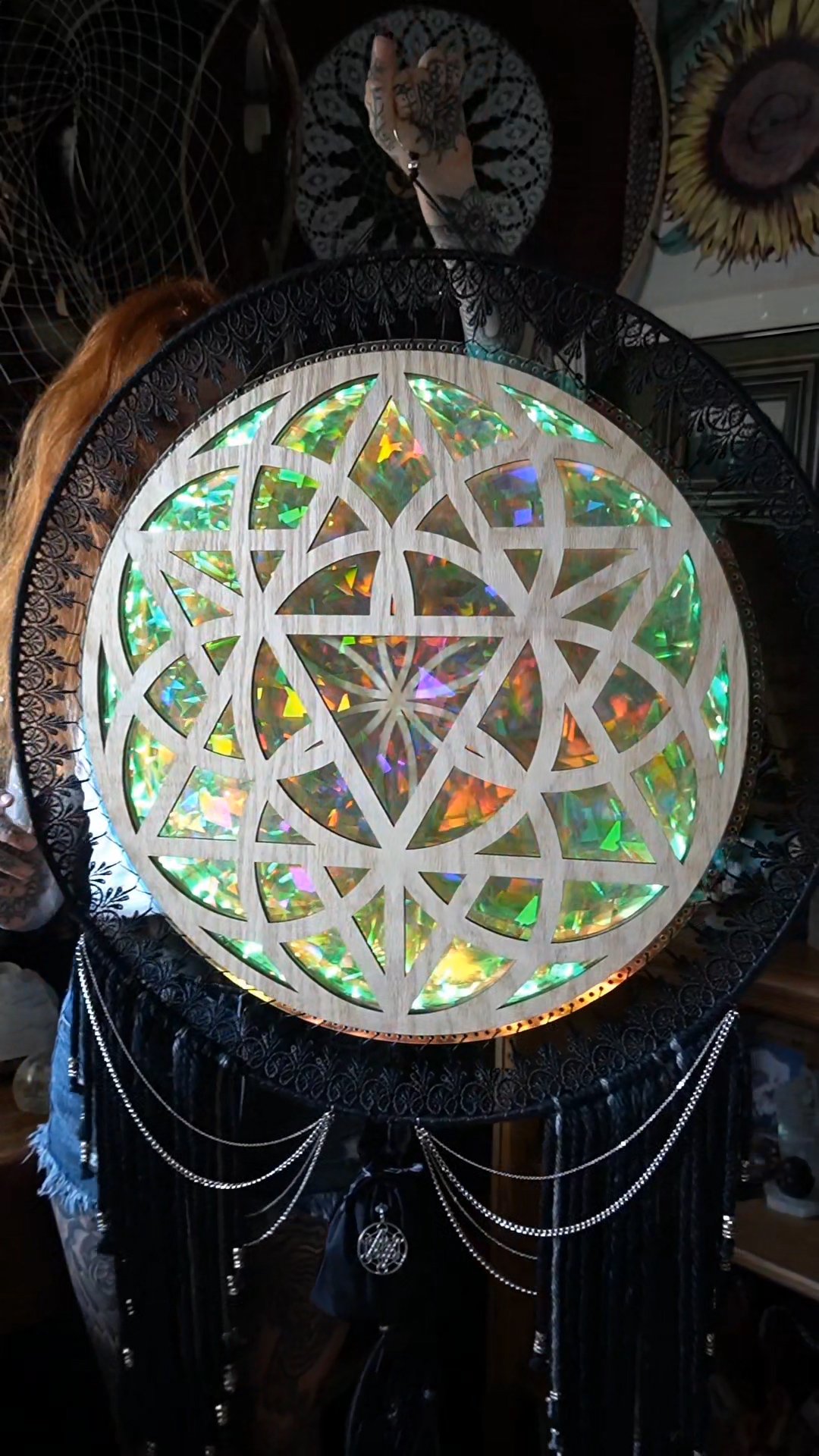 💝Clearance sale + free shipping-Mandala art dreamcatcher with light🪶