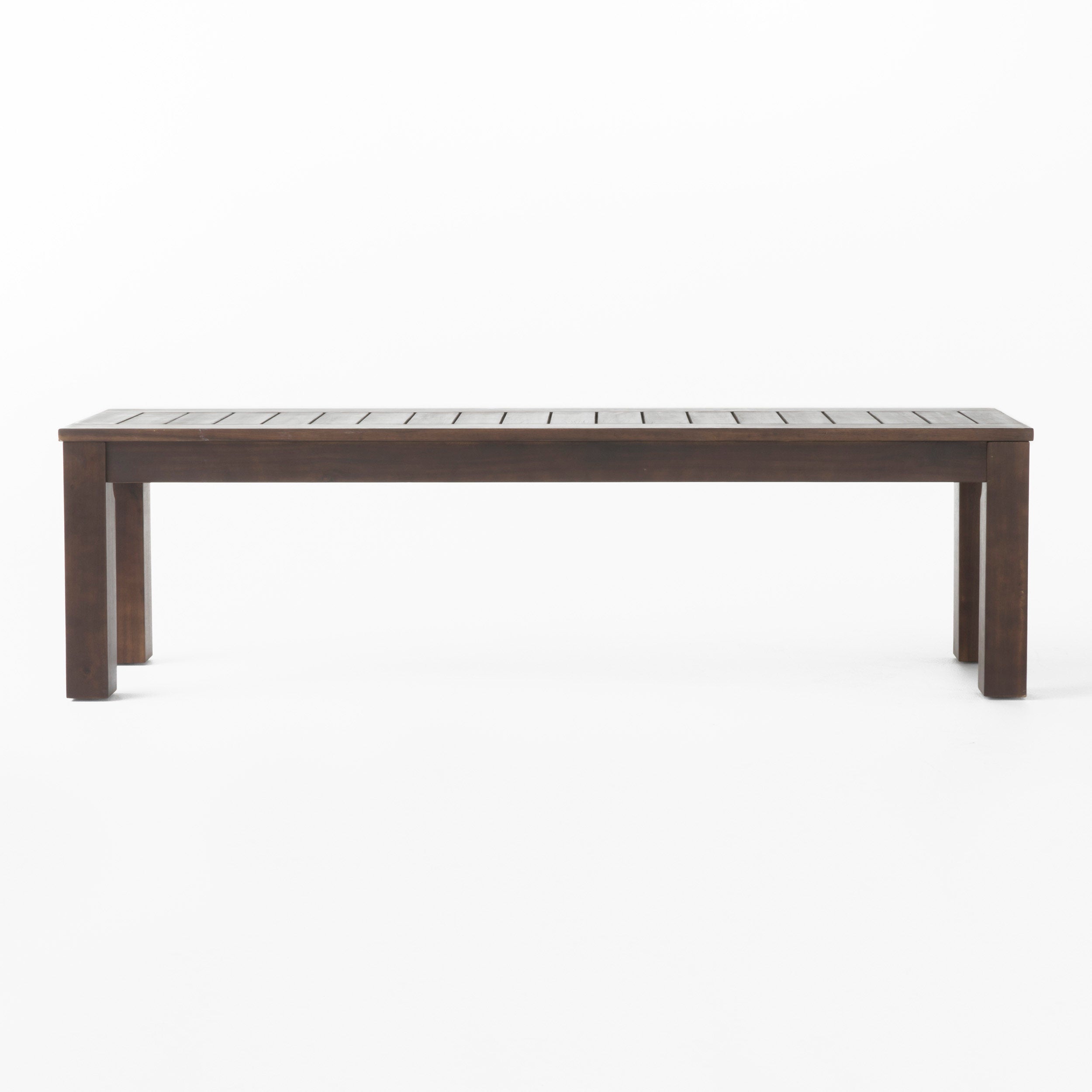 GDF Studio Ebany Outdoor Acacia Wood Rectangular 3 Piece Picnic Set， Dark Brown