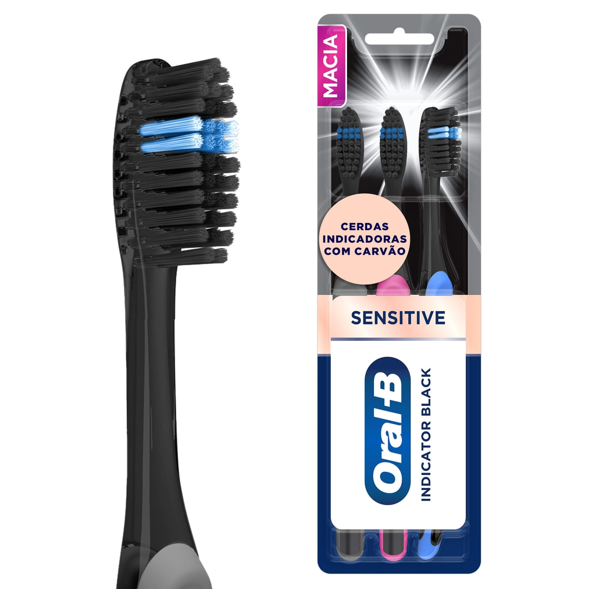 Escova Dental Oral-B Indicator Black 3 Unidades
