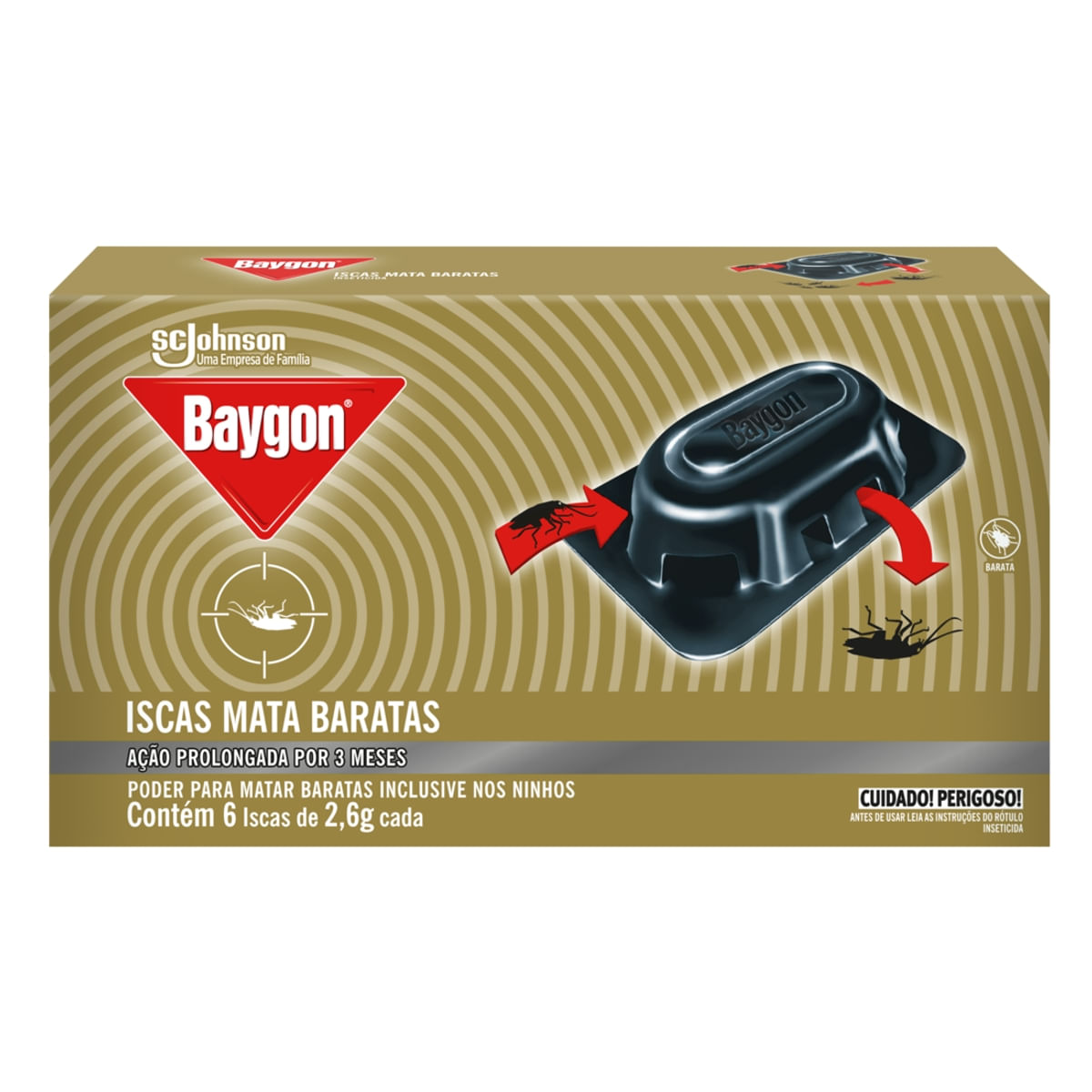 Inseticida Isca Baygon Mata Baratas caixa com 6UN