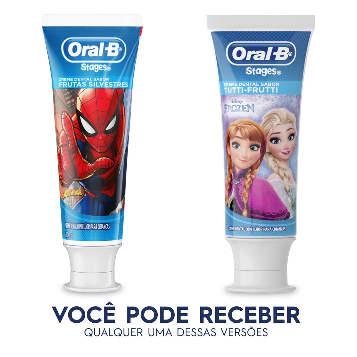 Pasta de Dente Oral-B Stages Frozen/Spiderman 1 Unidade de 75 ml