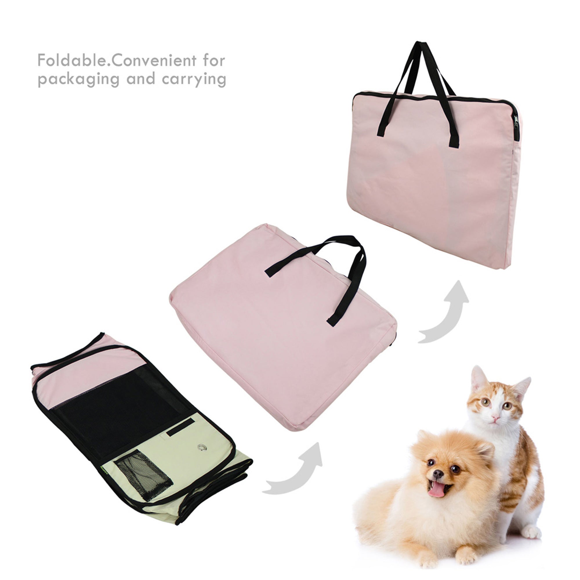 212 Main PPP-45PK 45 in. Soft Pet Playpenand#44; Pink and Creamy White - Medium