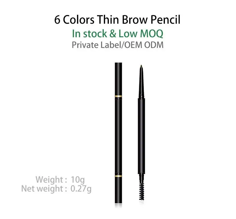6 Colors Vegan Makeup Retractable Private Label Eyebrow Pencil