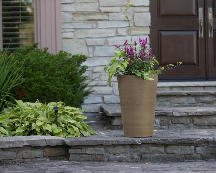 Algreen (#16825) Valencia Round Tapered Pot Planter,  Spun Taupe â 10â x 13â