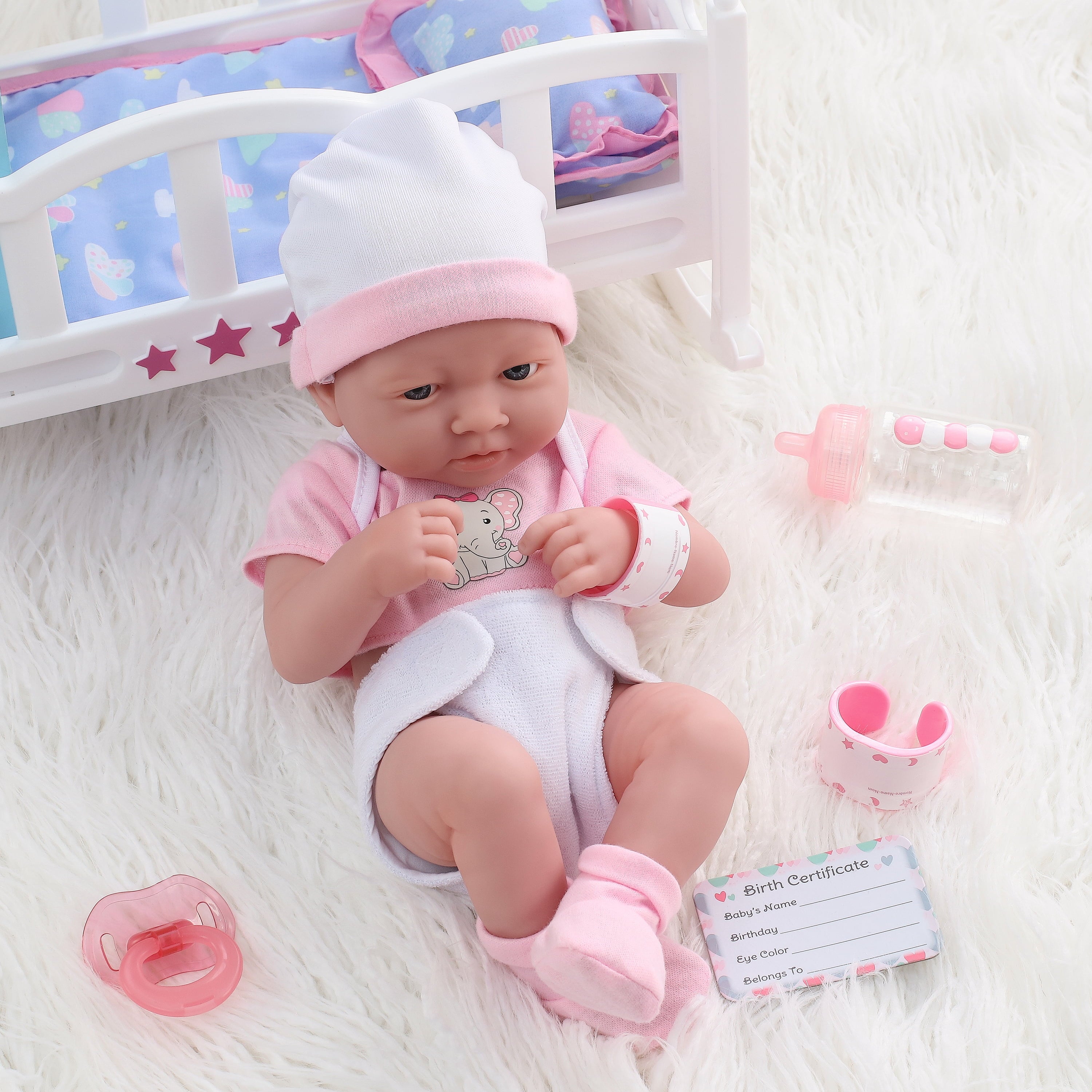 My Sweet Love Baby's First Day Pink Play Set, 10 Pieces, Featuring Realistic Newborn Doll, Perfect for Children 2+