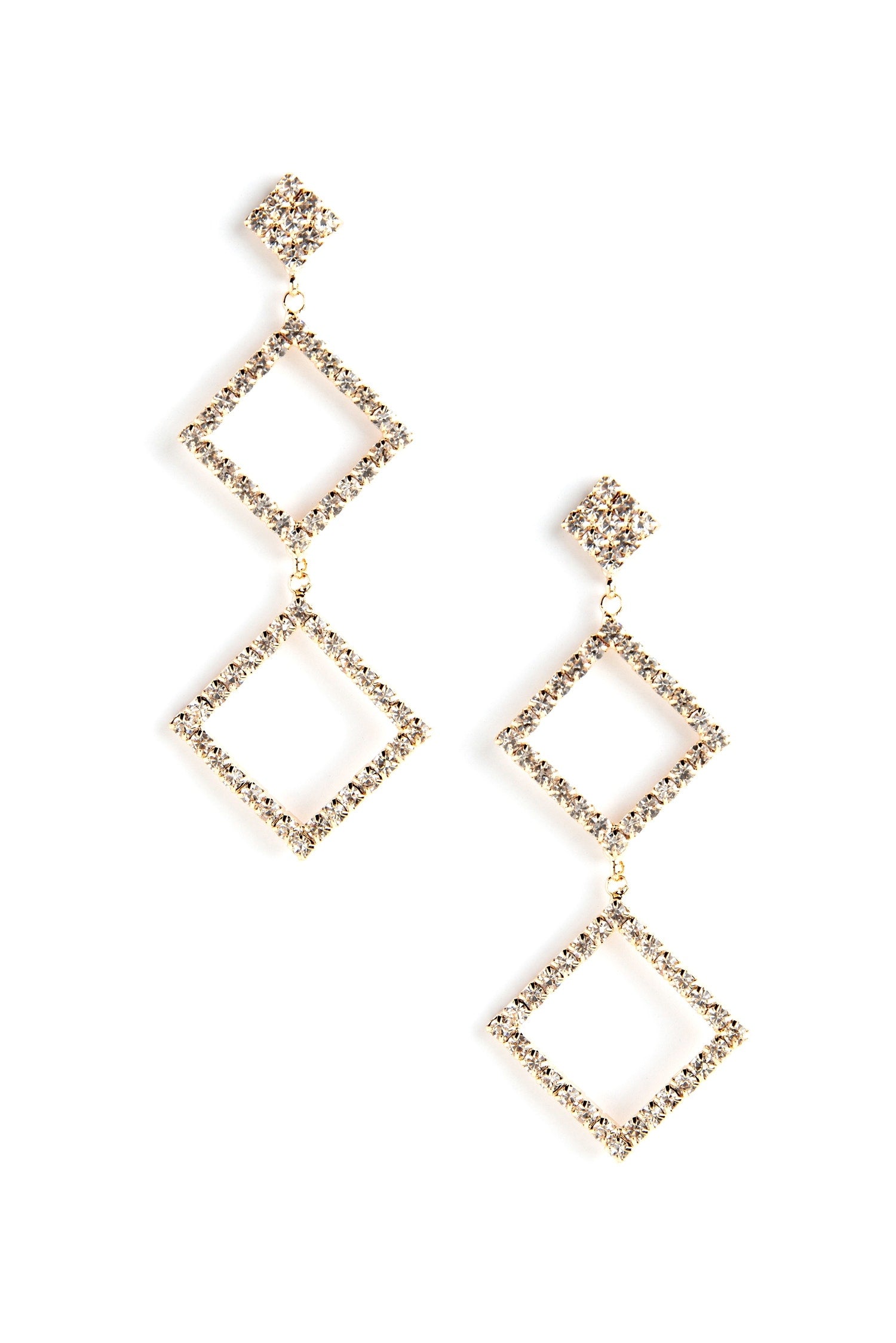 Diamond Rhinestone Duster Earrings