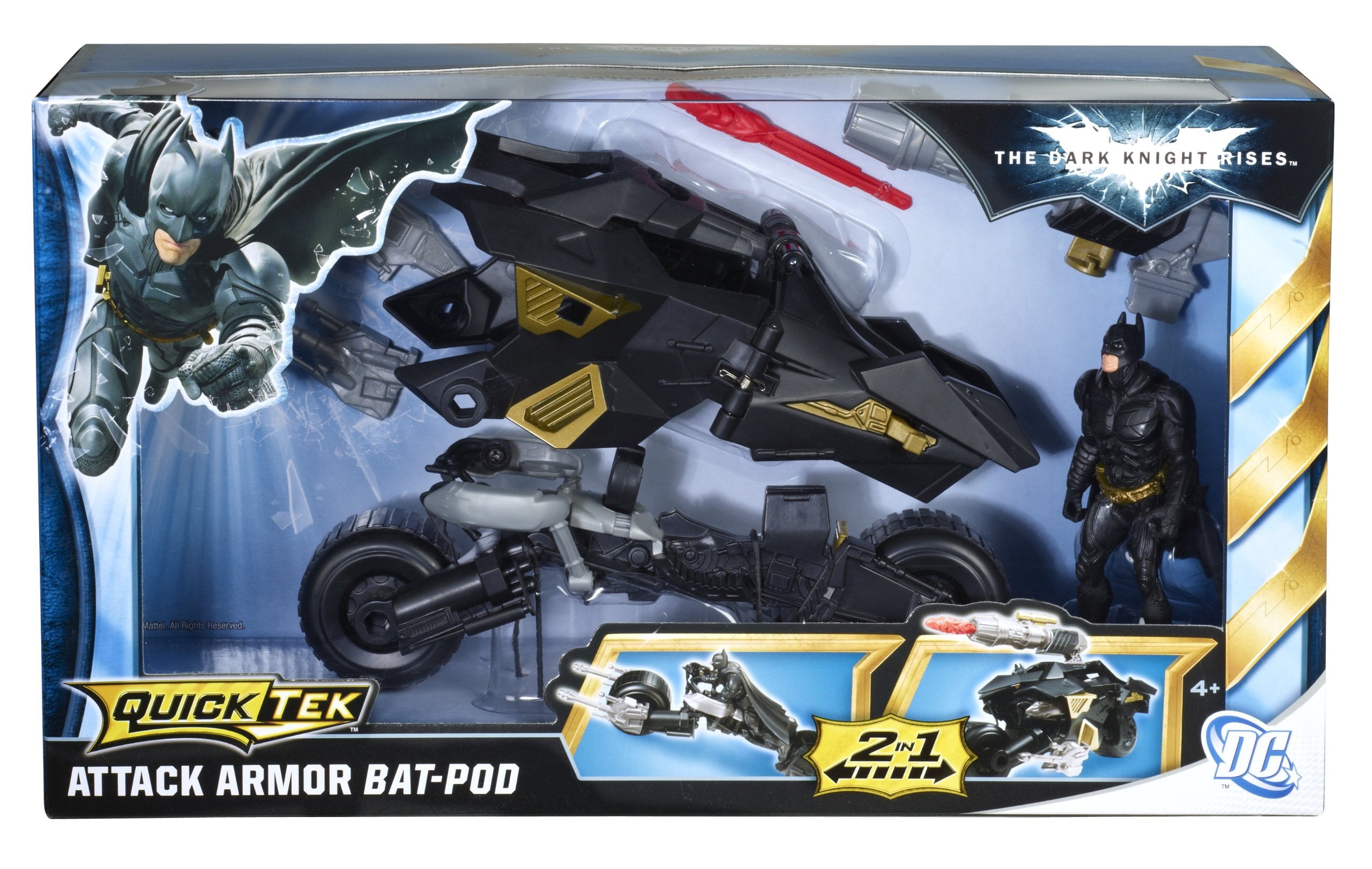 DC Batman The Dark Knight Rises (2011) Mattel Batpod Vehicle w/ Figure