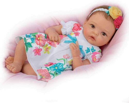 The Ashton-Drake Galleries Pretty and Petite Presley TrueTouch™ Silicone Lifelike Baby Girl Doll by Cheryl Hill 16"-inches