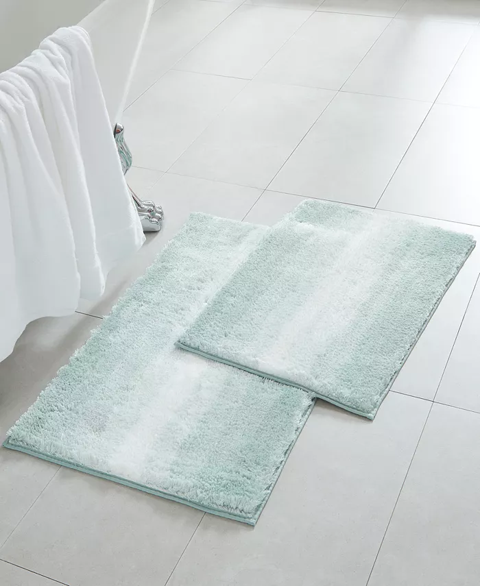 Lavender and Sage Faux Fur 2-Pc. Bath Rug Set