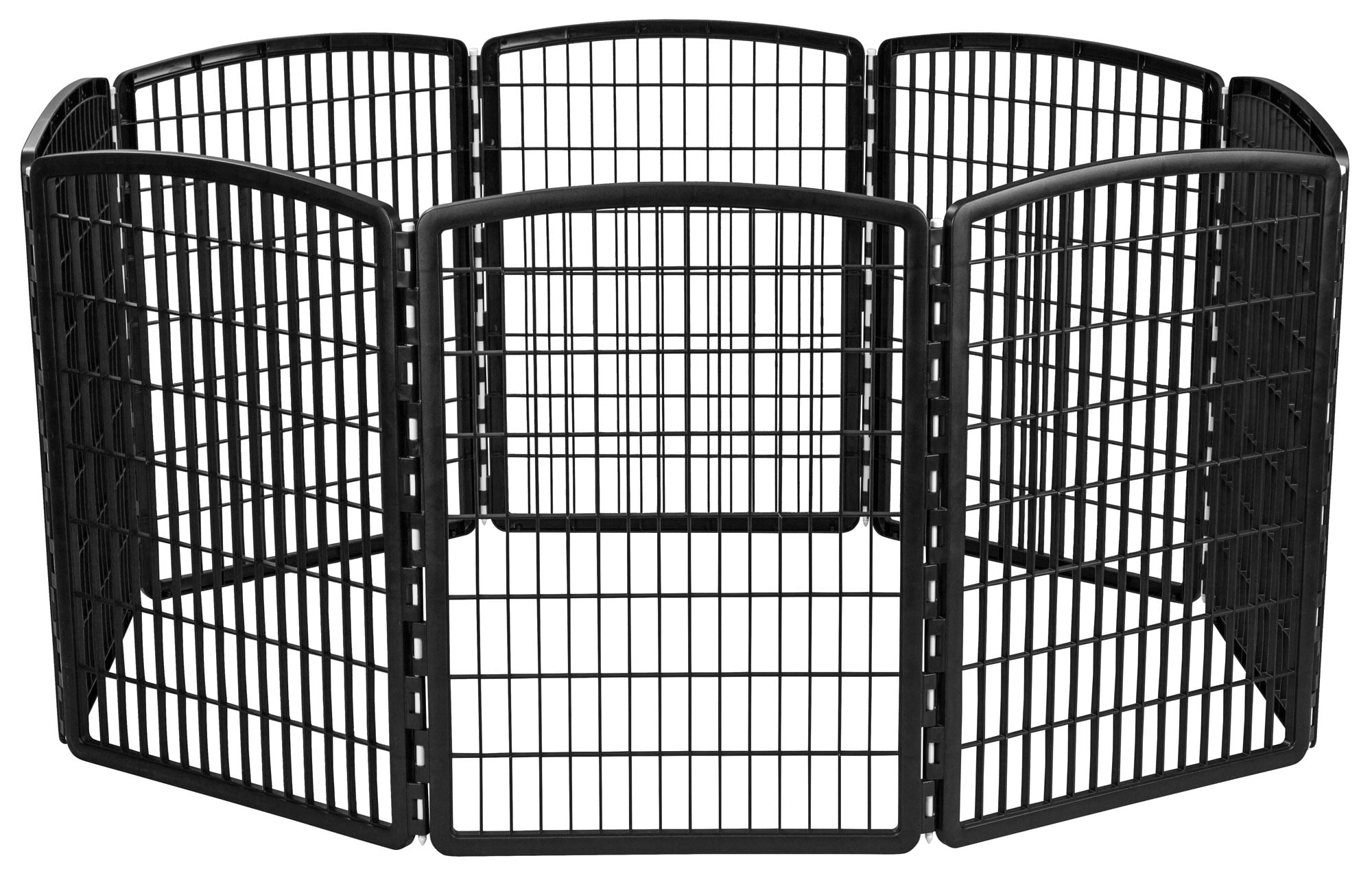 IRIS 34'' Exercise 8-Panel Pet Playpen without Door， Black