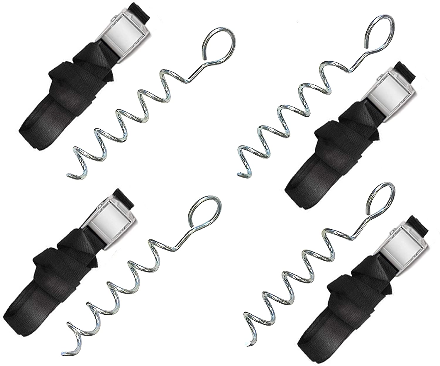 Trampoline Corkscrew Stakes-Heavy Duty Steel Anchor Kit for Trampolines