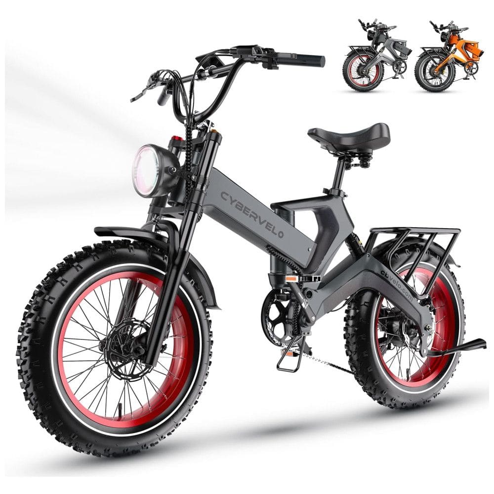 Bicicleta Elétrica Dobrável Cybervelo EK6 Max 2.0, 1000W de Potência, Bateria Removível de 48V 25Ah, Pneu Gordo 20` x 4.0