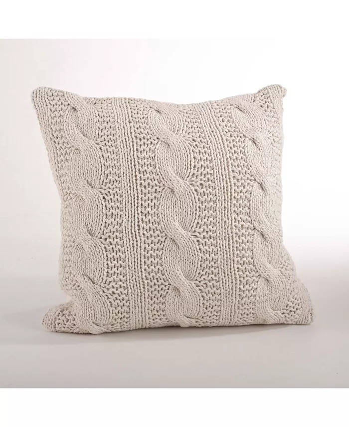 Saro Lifestyle Cable Knit Decorative Pillow， 20
