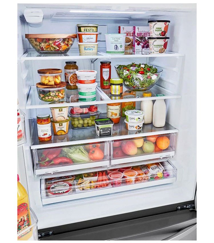 LG 29 Cu. Ft. Stainless Steel 4-Door French Door Refrigerator With Slim Design Water Dispenser