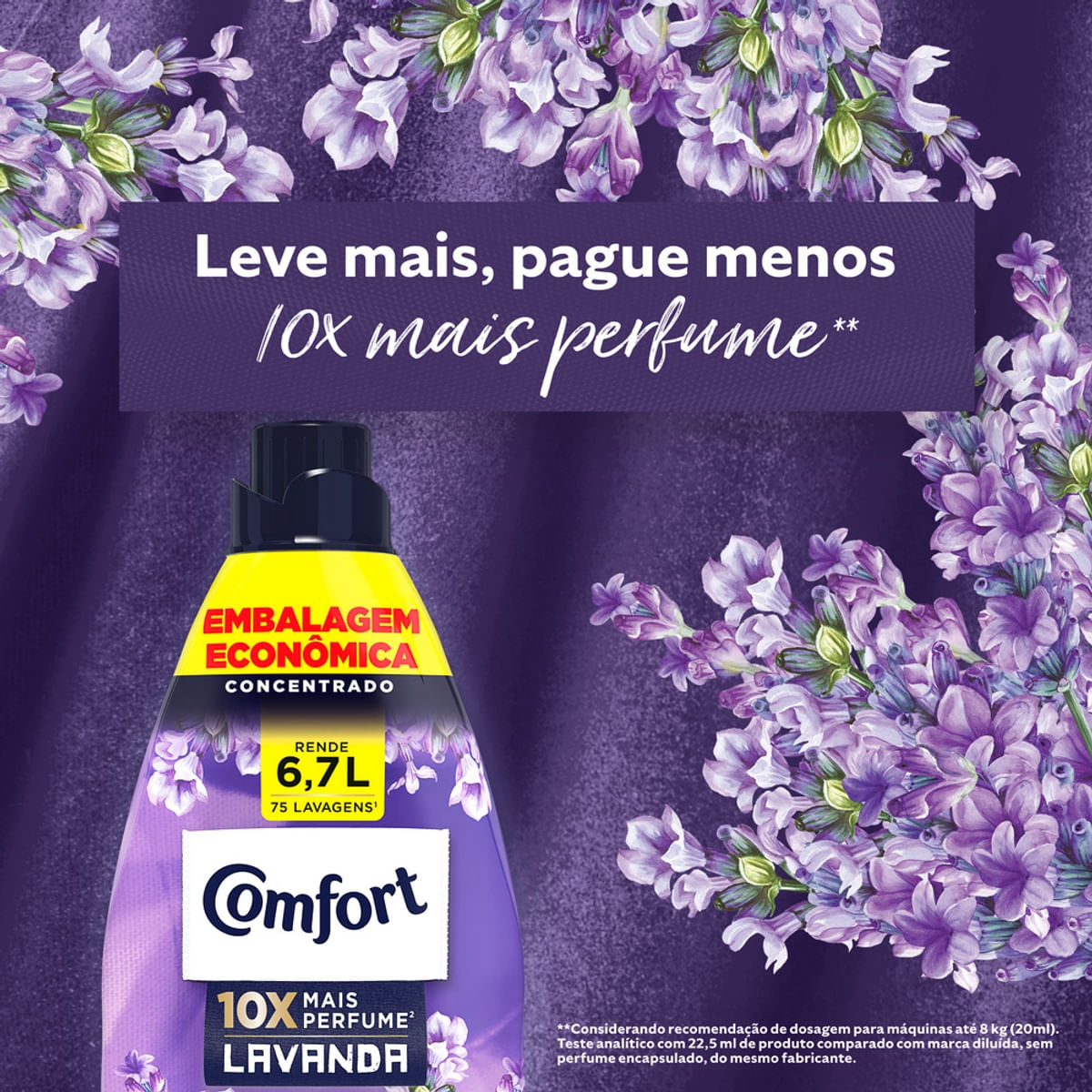 Amaciante de Roupa Concentrado Lavanda Comfort 1,5L Embalagem Economica