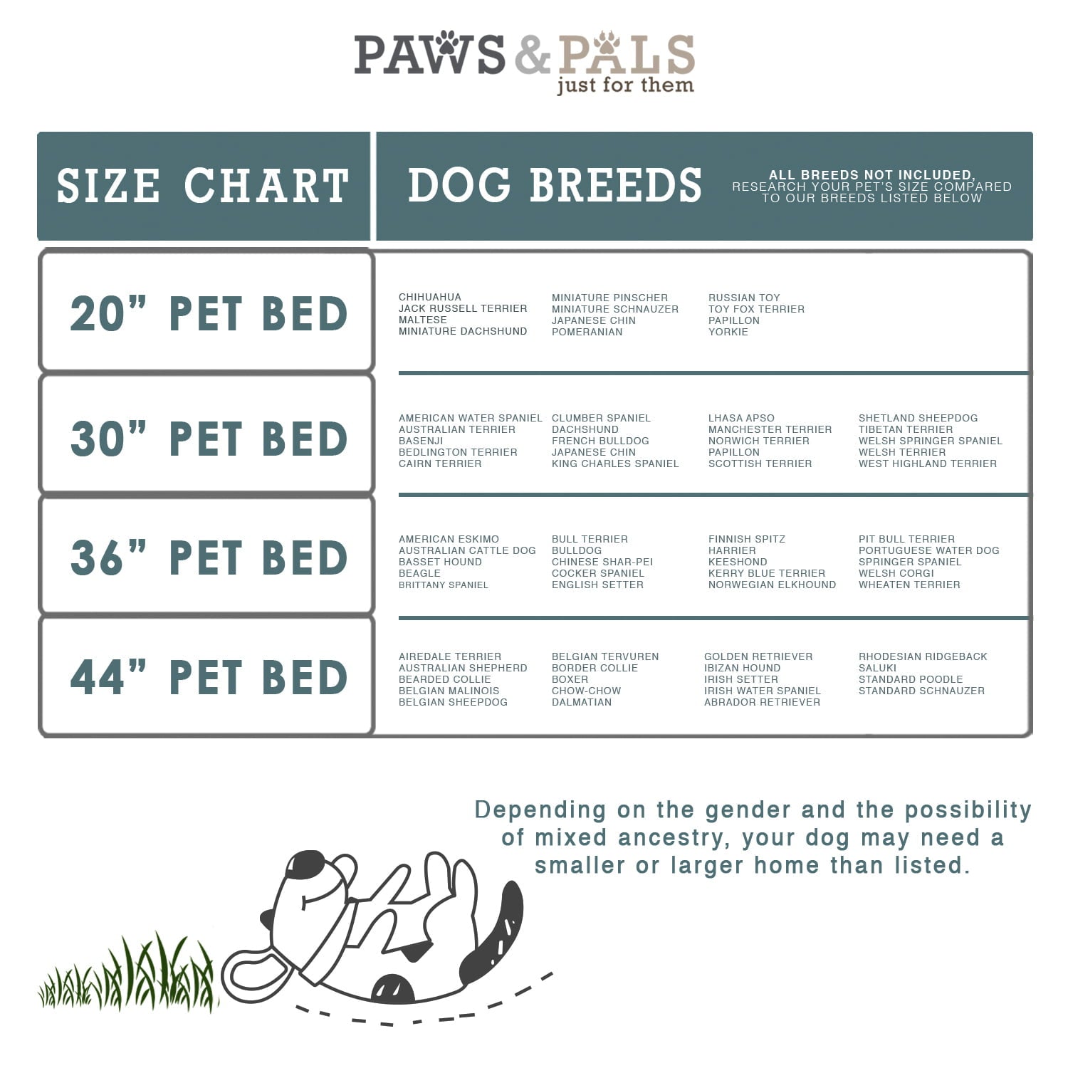 Paws and Pals Orthopedic Pet Bed Foam-Mattress Dogs and Cats (Medium 30 Long x 20 Wide)