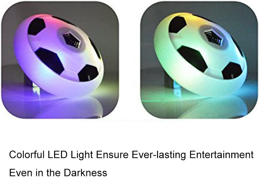 SSAWcasa Air Power Soccer Hover Disk Ultraglow with Foam Bumpers and Light Up LED Lights for Kids
