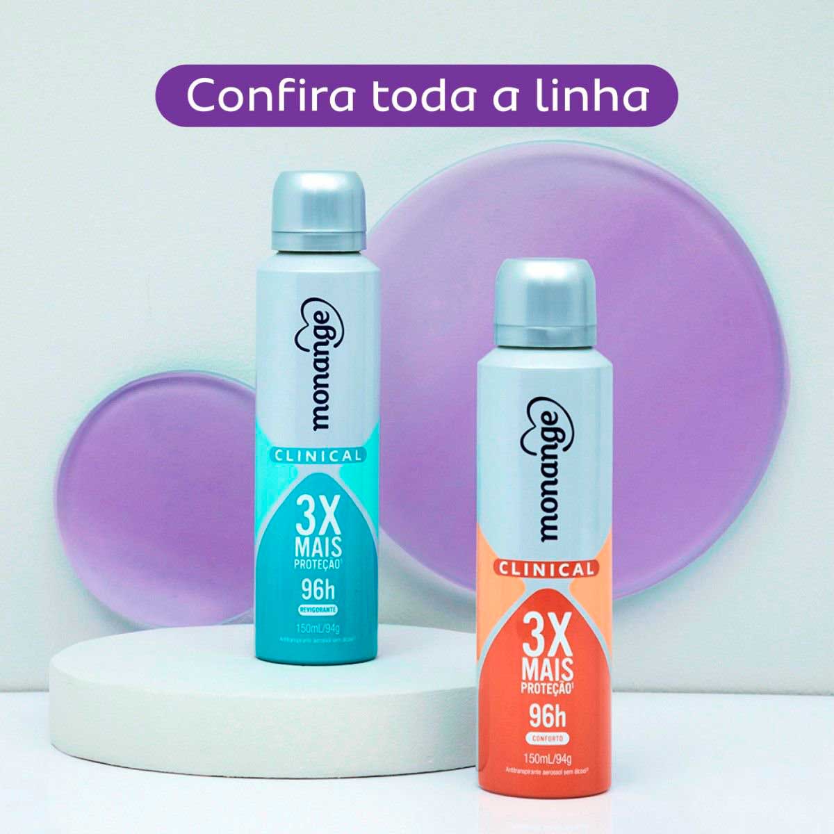 Desodorante Clinical Revigorante Aerossol Antitranspirante Monange Feminino 150ml