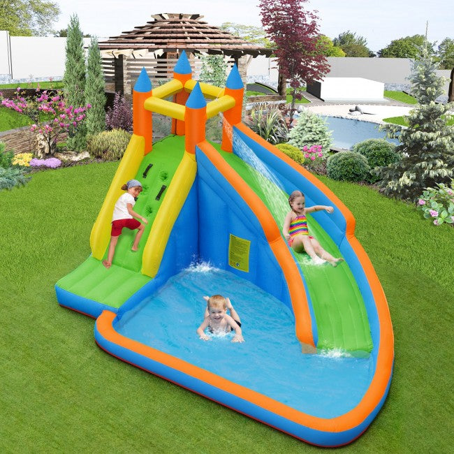 Inflatable Water Slide Mighty Bounce House Castle Moonwalk Jumper without Blower 13' x 9.8' x 8.2'