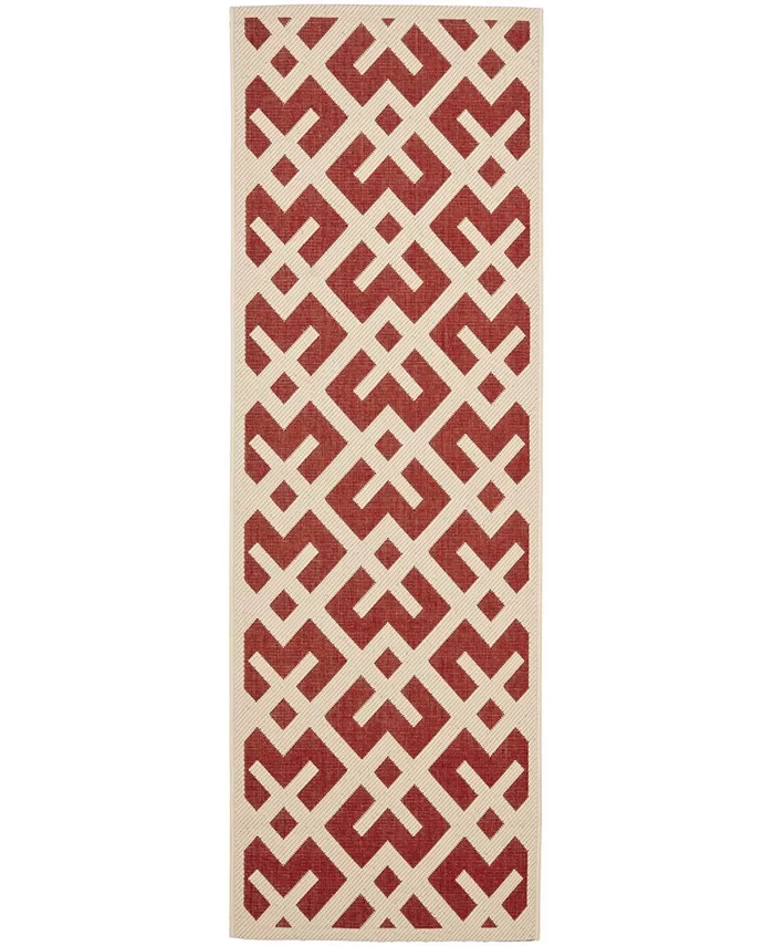 Safavieh Courtyard Red and Bone 2'3