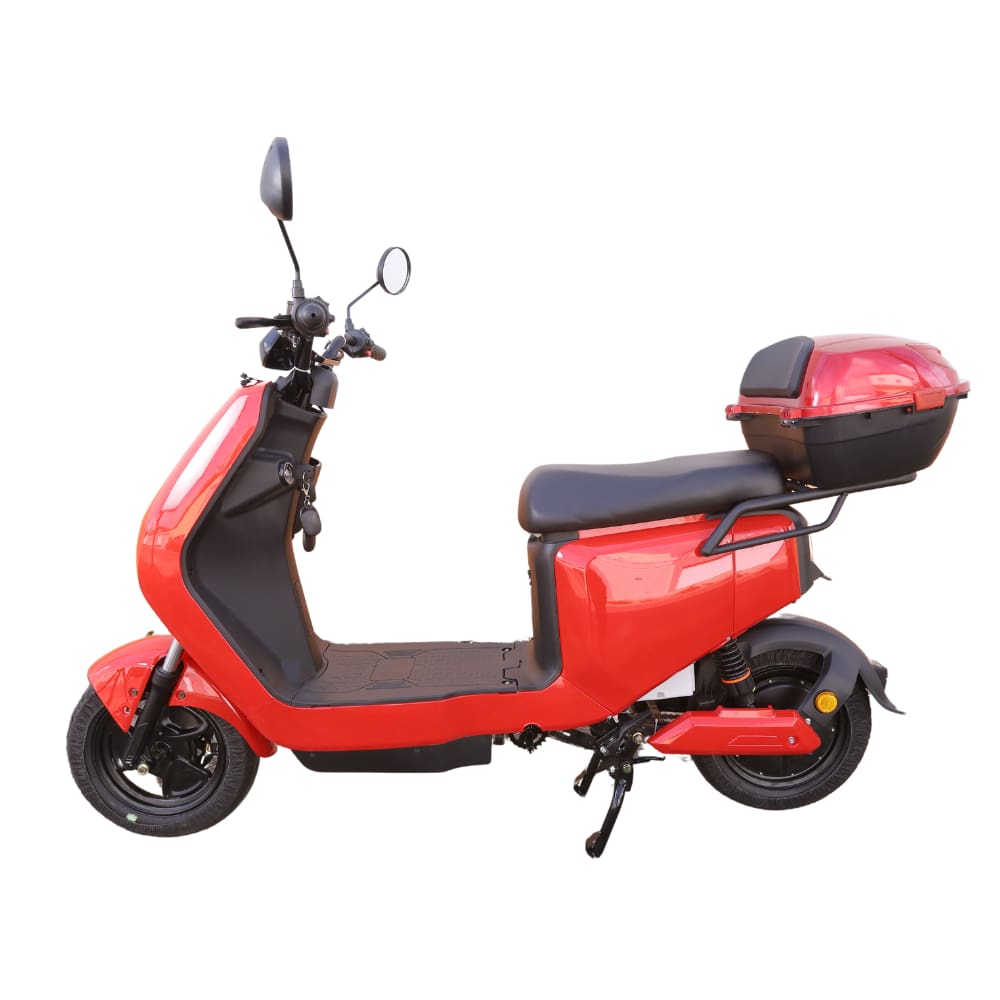 Bicicleta Elétrica Wasp 800w S/ Pedal Sem Cnh Moto Scooter - Cor: Vermelho Com baú