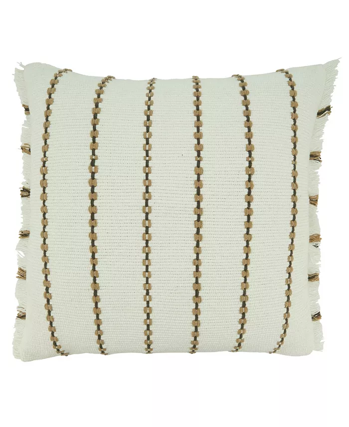 Saro Lifestyle Striped Design Poly Filled Decorative Pillow， 22