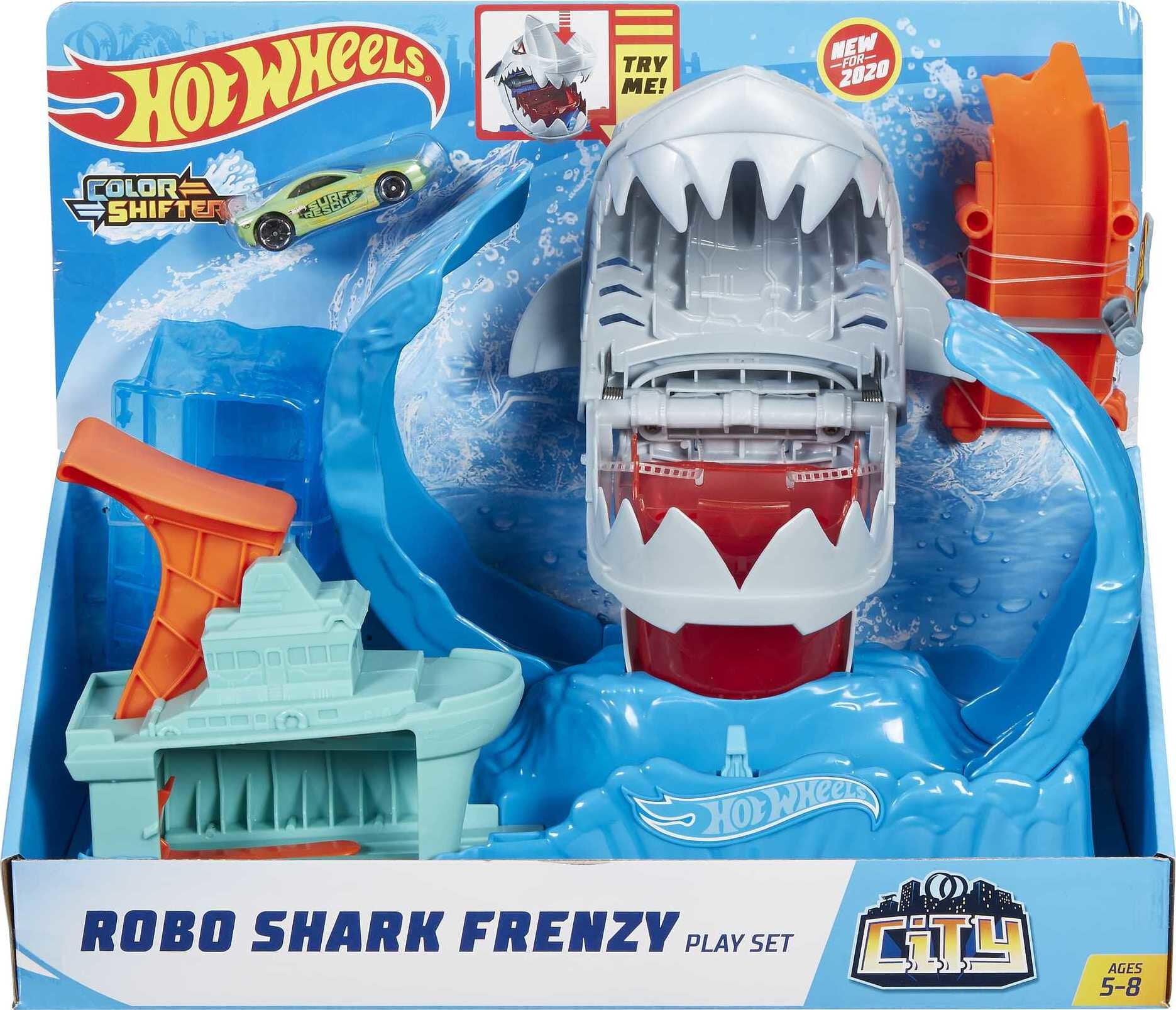 Hot Wheels City Color Changing Robot Shark Playset， Kids Ages 3 and Older