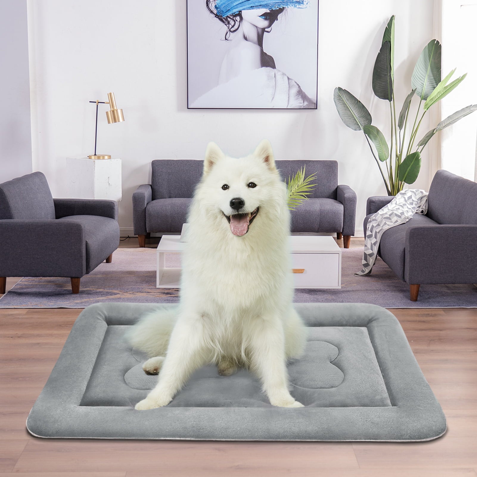 PROCIPE Large Dog Bed Big Crate Mat 47in Anti-Slip Washable Soft Mattress Kennel Pads