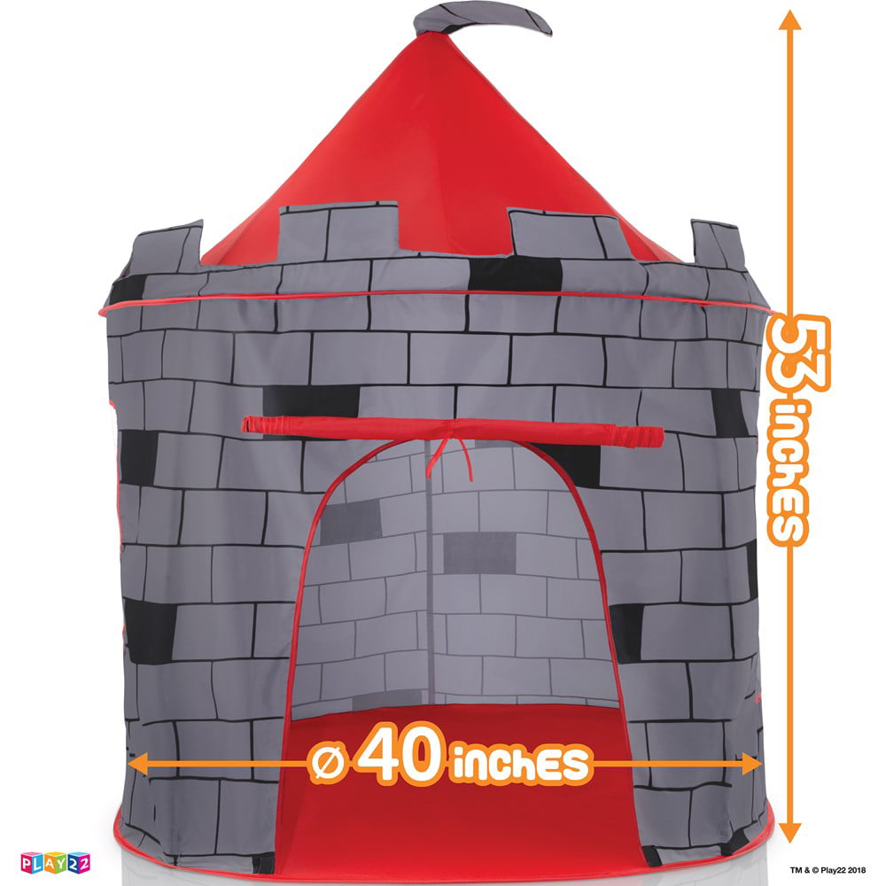 Kids Play Tent Knight Castle - Portable Kids Tent - Kids Pop Up Tent Foldable Into Carrying Bag - Children's Play Tent For Indoor And Outdoor Use - Kids Playhouse Best Gift For Boys and Girls
