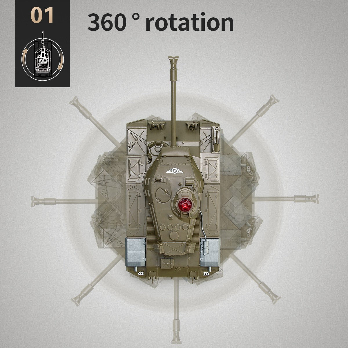 JJRC RC Tank 1/30 Remote Control Battle Tank Military Tank Shoots with Light and Sound Car Toy for Kids Boy Gifts