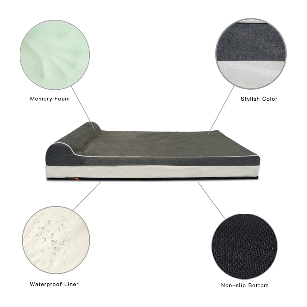 Laifug Orthopedic Memory Foam Extra Large Dog Bed with Pillow and Durable Water Proof Liner and Removable Washable Cover