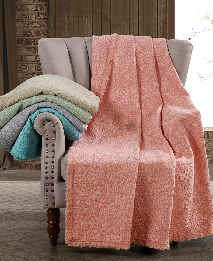 American Heritage Textiles Oversized Paisley Cotton Throw