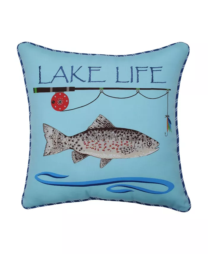 Pillow Perfect Lake Life Fishing Throw Pillow