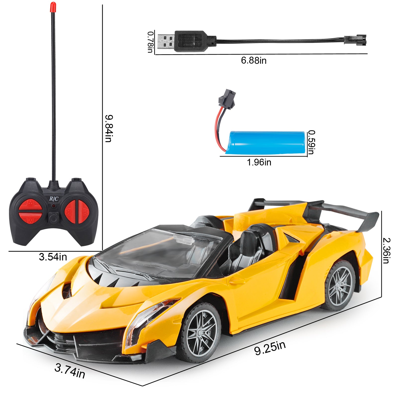 Remote Control Car RC Cars Xmas Gifts for Kids 1/18 Scale Electric Sport Racing Hobby Toy Car  Lamborghini Model Vehicle with Lights Kids Toys Gifts for 4 5 6 7 8 Year Old Boys