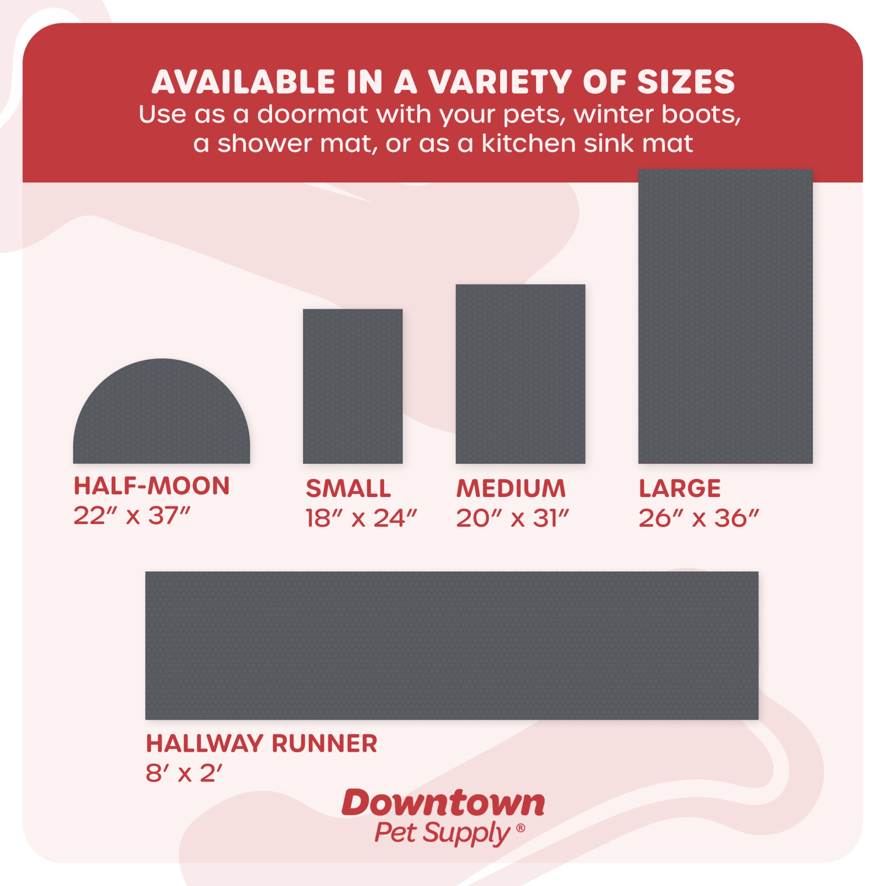 My Doggy Place Dog Mat for Muddy Paws， Washable Dog Door Mat， Charcoal， M