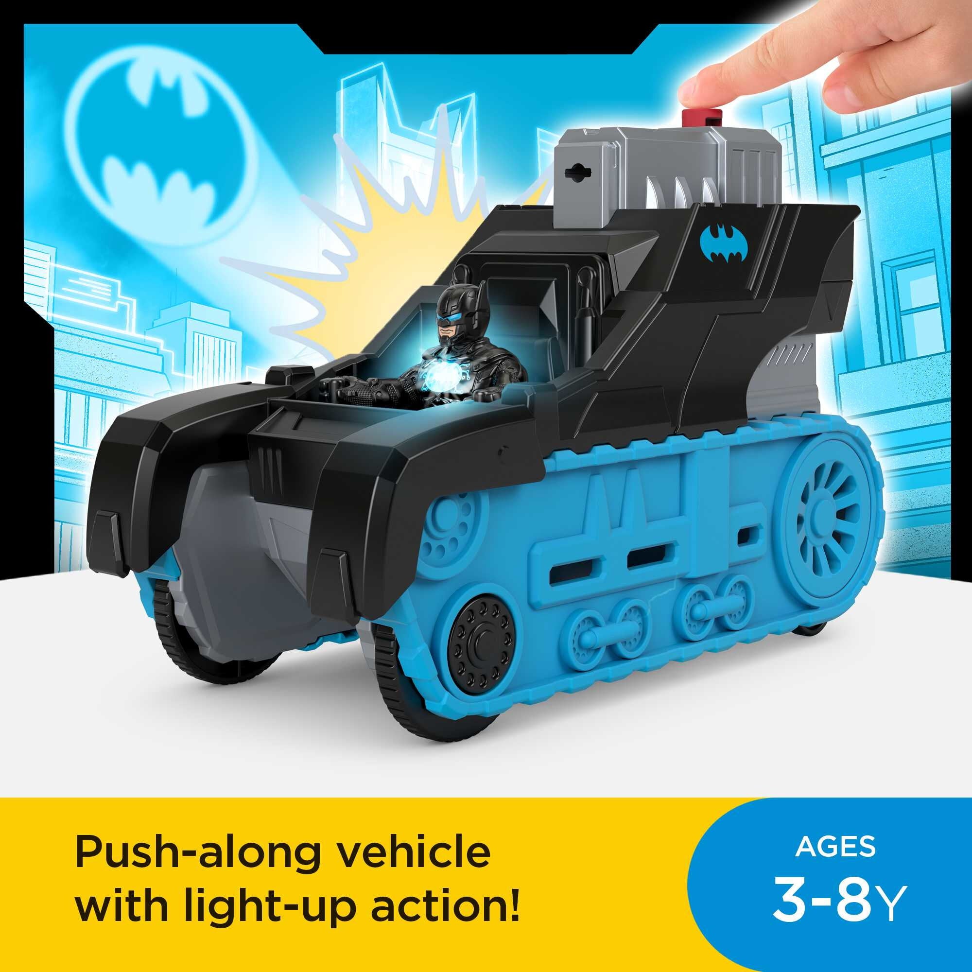 Imaginext DC Super Friends Bat-Tech Tank Vehicle with Lights and Batman Figure Set， 3 Pieces