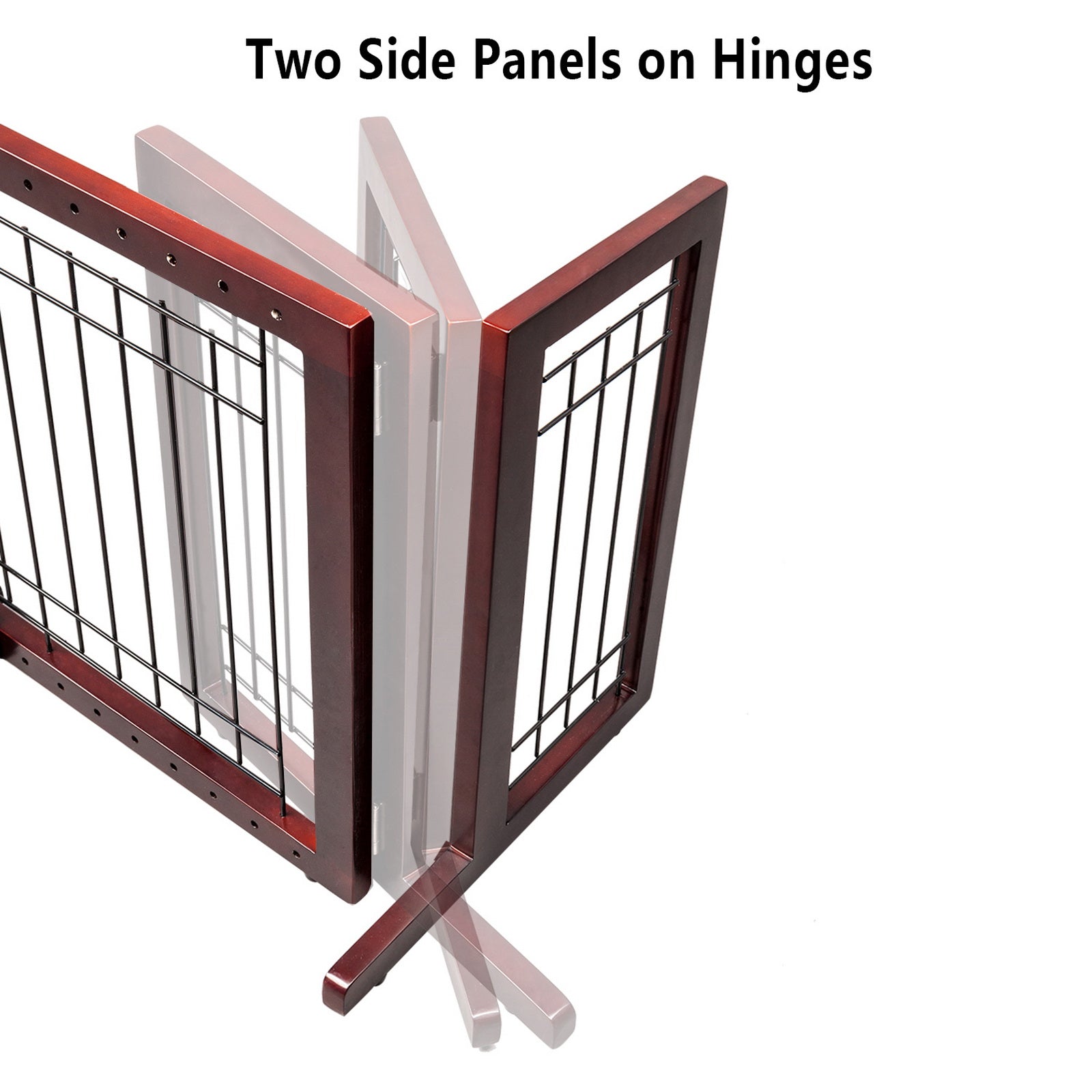 VINGLI Free Standing Pet Gates for Dogs Indoor Dog Fence， Solid Wooden Dog Gates for The House，Doorways and Stairs， Doggie Gates for Indoors