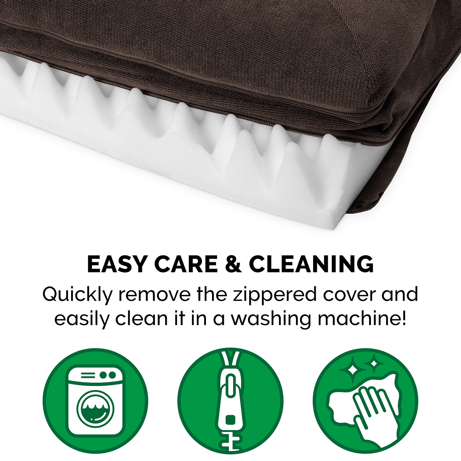 FurHaven Pet Products | Faux Fleece and Chenille Soft Woven Orthopedic Sofa Dog Bed - Coffee， Large