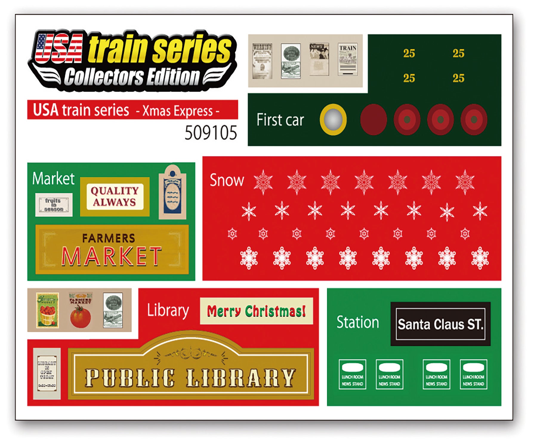 LEC Christmas Express Steam Locomotive American 4-4-0 Battery Operated Train Set